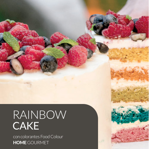 Receta rainbow cake con colorante Food colour Home Gourmet