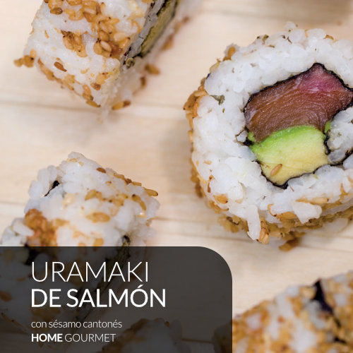 Receta Uramaki de salmón con sésamo cantonés Home Gourmet